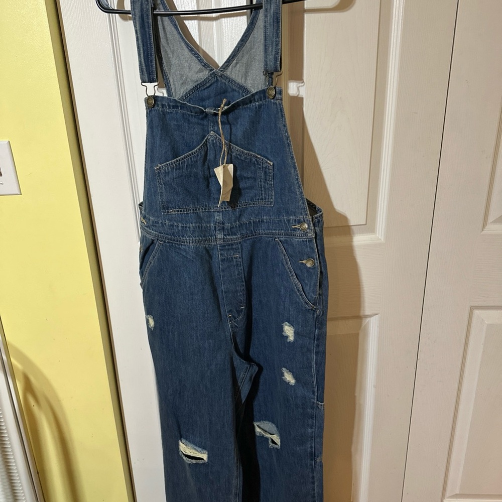 Easel Blue Denim Overalls